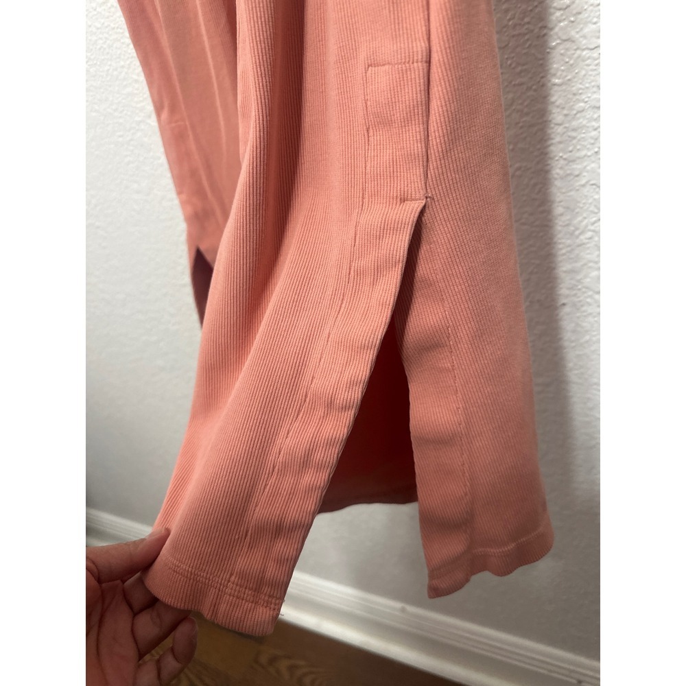 Adidas Ribbed Flare Track Pants Peach Pink Side Slit Logo Detail Size S - Picture 7 of 14